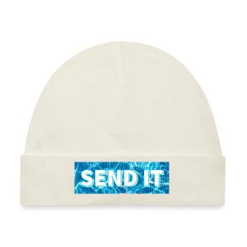 SEND IT Boxlogo - Baby Premium Organic Mütze - Naturweiß - Vorne