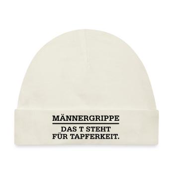 Männergrippe Tapferkeit - Baby Premium Organic Mütze - Naturweiß - Vorne