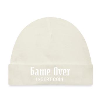 Game Over Insert Coin - Baby Premium Organic Mütze - Naturweiß - Vorne