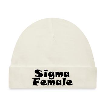 Sigma Female - Schriftzug - Baby Premium Organic Mütze - Naturweiß - Vorne