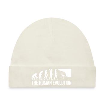 Evolution Graphic Climbing Climber Bouldering Boul - Baby Premium Organic Mütze - Naturweiß - Vorne