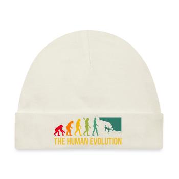 Evolution Graphic Climbing Climber Bouldering Boul - Baby Premium Organic Mütze - Naturweiß - Vorne