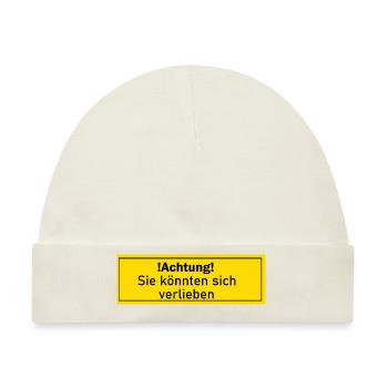 verlieben verliebt liebe Geschenk Geschenkidee - Baby Premium Organic Mütze - Naturweiß - Vorne