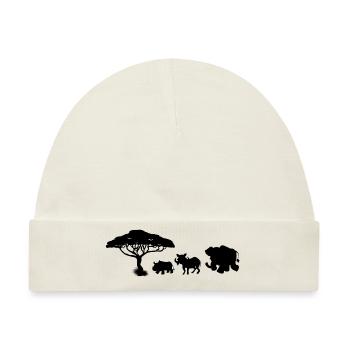 Safari Zoo Animal Safari Zoo - Baby Premium Organic Mütze - Naturweiß - Vorne