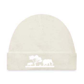 Safari Zoo Animal Safari Zoo - Baby Premium Organic Mütze - Naturweiß - Vorne