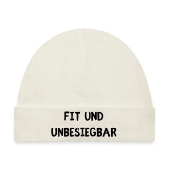 Fit und Unbesiegbar - Baby Premium Organic Mütze - Naturweiß - Vorne
