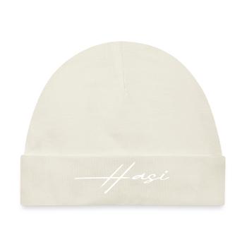 Hasi Schriftzug - Baby Premium Organic Mütze - Naturweiß - Vorne