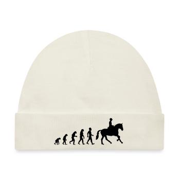 evolution Pferde Reiten - Baby Premium Organic Mütze - Naturweiß - Vorne