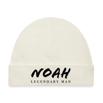 NOAH legendary man Claim Marke | Vectorgraphic - Baby Premium Organic Mütze - Naturweiß - Vorne