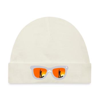Sunglasses, Surfergirl, Sunset - stylisch - Baby Premium Organic Mütze - Naturweiß - Vorne