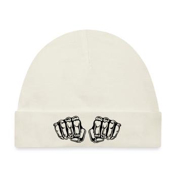 Skull Faust - Baby Premium Organic Mütze - Naturweiß - Vorne