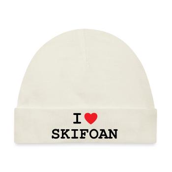Ich liebe Skifahren / Skifoan - Baby Premium Organic Mütze - Naturweiß - Vorne