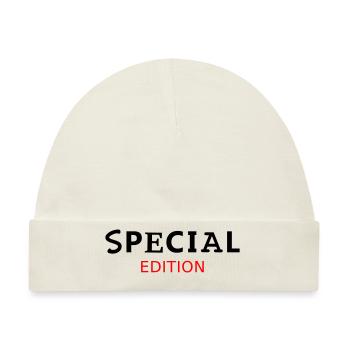 Special Edition Premium Schriftzug - Baby Premium Organic Mütze - Naturweiß - Vorne