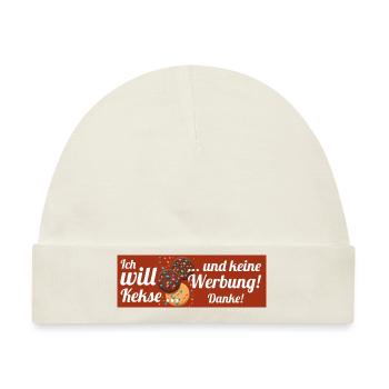 Ich will Kekse und keine Werbung! Keine Werbung! - Baby Premium Organic Mütze - Naturweiß - Vorne