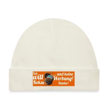 Ich will Kekse und keine Werbung! Keine Werbung! - Baby Premium Organic Mütze - Naturweiß - Vorne