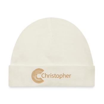 Für Christopher - Baby Premium Organic Mütze - Naturweiß - Vorne