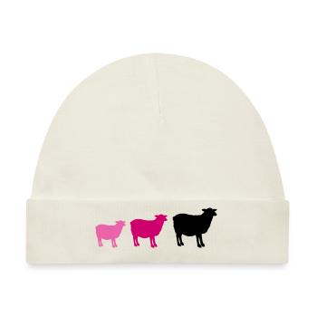 sheep family - Baby Premium Organic Mütze - Naturweiß - Vorne