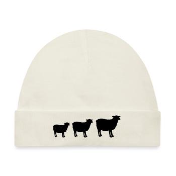sheep family - Baby Premium Organic Mütze - Naturweiß - Vorne