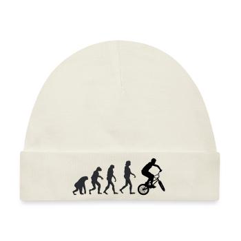 Fahrrad - Menschliche Evolution - Baby Premium Organic Mütze - Naturweiß - Vorne