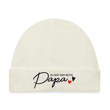 Bester Papa - Baby Premium Organic Mütze - Naturweiß - Vorne