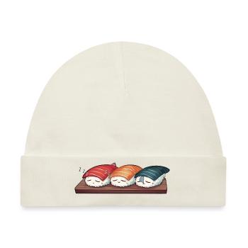 Sleeping Sushi - Baby Premium Organic Mütze - Naturweiß - Vorne