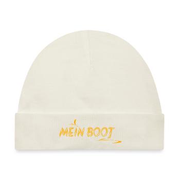 Geschenkidee Mein Boot Bootfahren Yacht - Baby Premium Organic Mütze - Naturweiß - Vorne