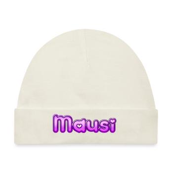 Text Mausi - Baby Premium Organic Mütze - Naturweiß - Vorne