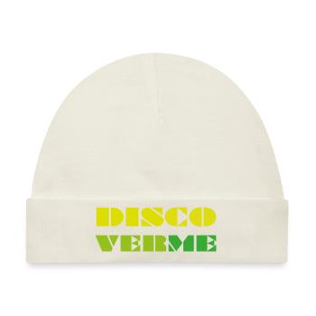 DISCO verme (Entdecke mich) - Baby Premium Organic Mütze - Naturweiß - Vorne