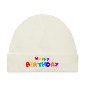 Happy Birthday - Baby Premium Organic Mütze - Naturweiß - Vorne