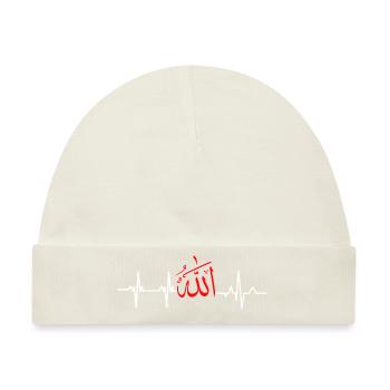 Herzschlag allah - Baby Premium Organic Mütze - Naturweiß - Vorne