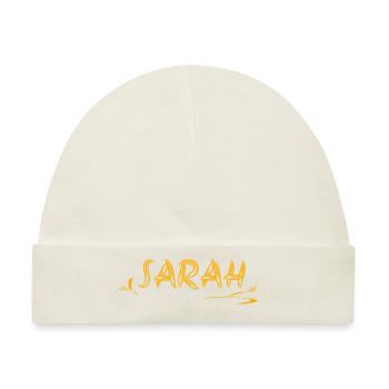 Vorname Sarah - Baby Premium Organic Mütze - Naturweiß - Vorne