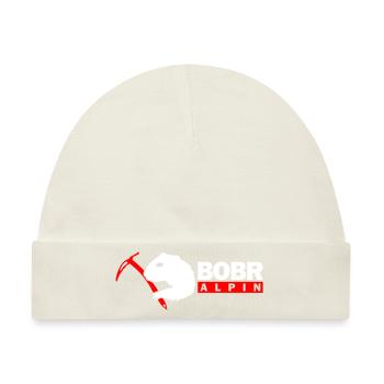Bobr Alpin Logo - Baby Premium Organic Mütze - Naturweiß - Vorne