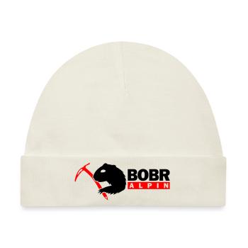 Bobr Alpin Logo Dunkel 2 - Baby Premium Organic Mütze - Naturweiß - Vorne