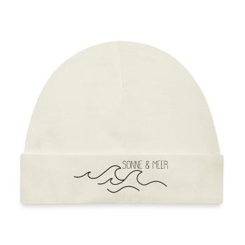 Sonne und Meer - Maritimes Design - Baby Premium Organic Mütze - Naturweiß - Vorne