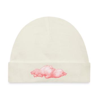 rosige flauschige Wolke - Baby Premium Organic Mütze - Naturweiß - Vorne