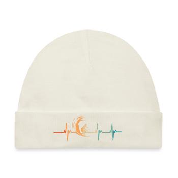 Herzschlag beim Surfen - Baby Premium Organic Mütze - Naturweiß - Vorne