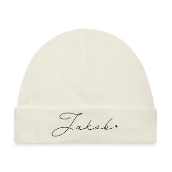 Name Jakob - Baby Premium Organic Mütze - Naturweiß - Vorne