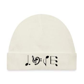 Love Music - originelle Geschenkidee - Baby Premium Organic Mütze - Naturweiß - Vorne
