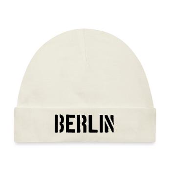 Berlin Slogan - Brandenburger Tor - Alexanderplatz - Baby Premium Organic Mütze - Naturweiß - Vorne