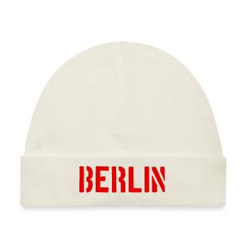 Berlin Slogan - Brandenburger Tor - Alexanderplatz - Baby Premium Organic Mütze - Naturweiß - Vorne