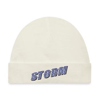 STORM Claim | Sturm Schriftzug - Baby Premium Organic Mütze - Naturweiß - Vorne