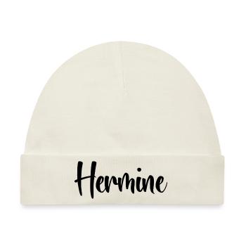 Name - Hermine - Baby Premium Organic Mütze - Naturweiß - Vorne