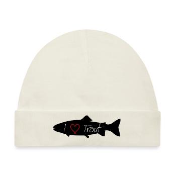 I loveTrout black - Baby Premium Organic Mütze - Naturweiß - Vorne