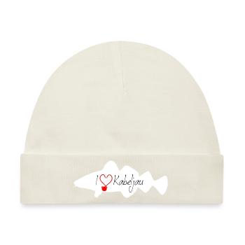i Love Kabeljau weiss - Baby Premium Organic Mütze - Naturweiß - Vorne