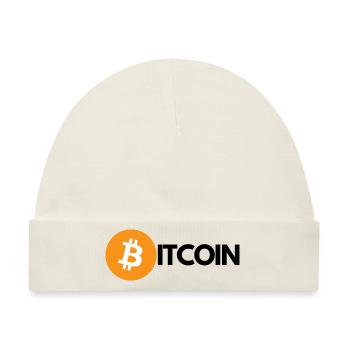 Krypto BITCOIN 1 - Baby Premium Organic Mütze - Naturweiß - Vorne