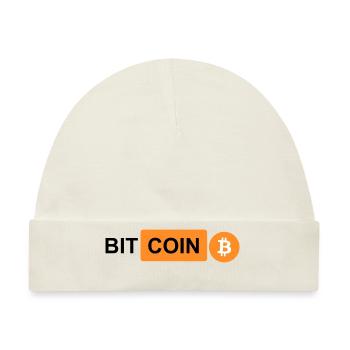 Krypto Bitcoin BTC prn 2 - Baby Premium Organic Mütze - Naturweiß - Vorne