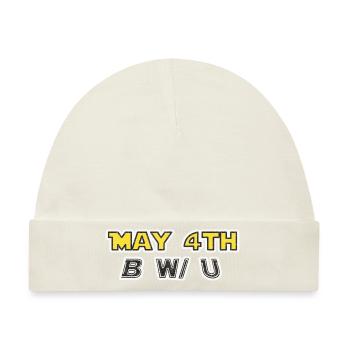 may 4th be with you gelb grunge - Baby Premium Organic Mütze - Naturweiß - Vorne