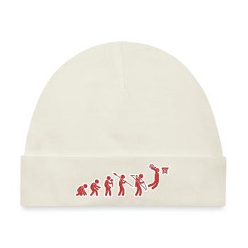 Evolution Basketball Red White Grunge - Baby Premium Organic Mütze - Naturweiß - Vorne