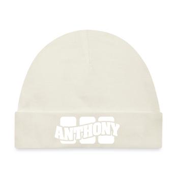 Name Anthony - Baby Premium Organic Mütze - Naturweiß - Vorne