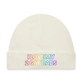 Ich liebe meine 2 schwulen Väter GAY PRIDE - Baby Premium Organic Mütze - Naturweiß - Vorne